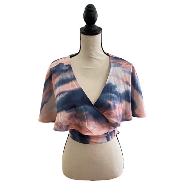 idem ditto Tops - Tie Dye Deep V Wrap Top